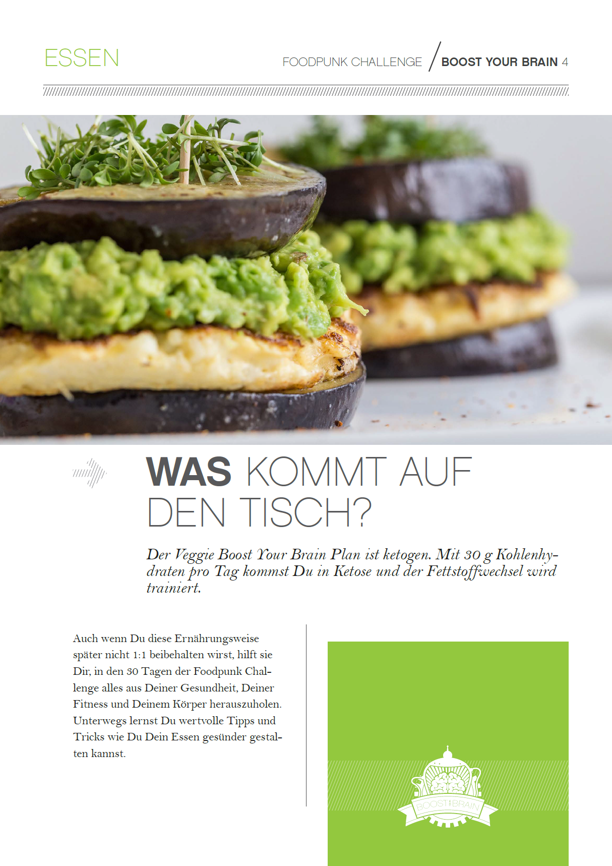 Boost Your Brain Veggie 1600 kcal, 30 Tage vegetarischer Keto Ernährungsplan