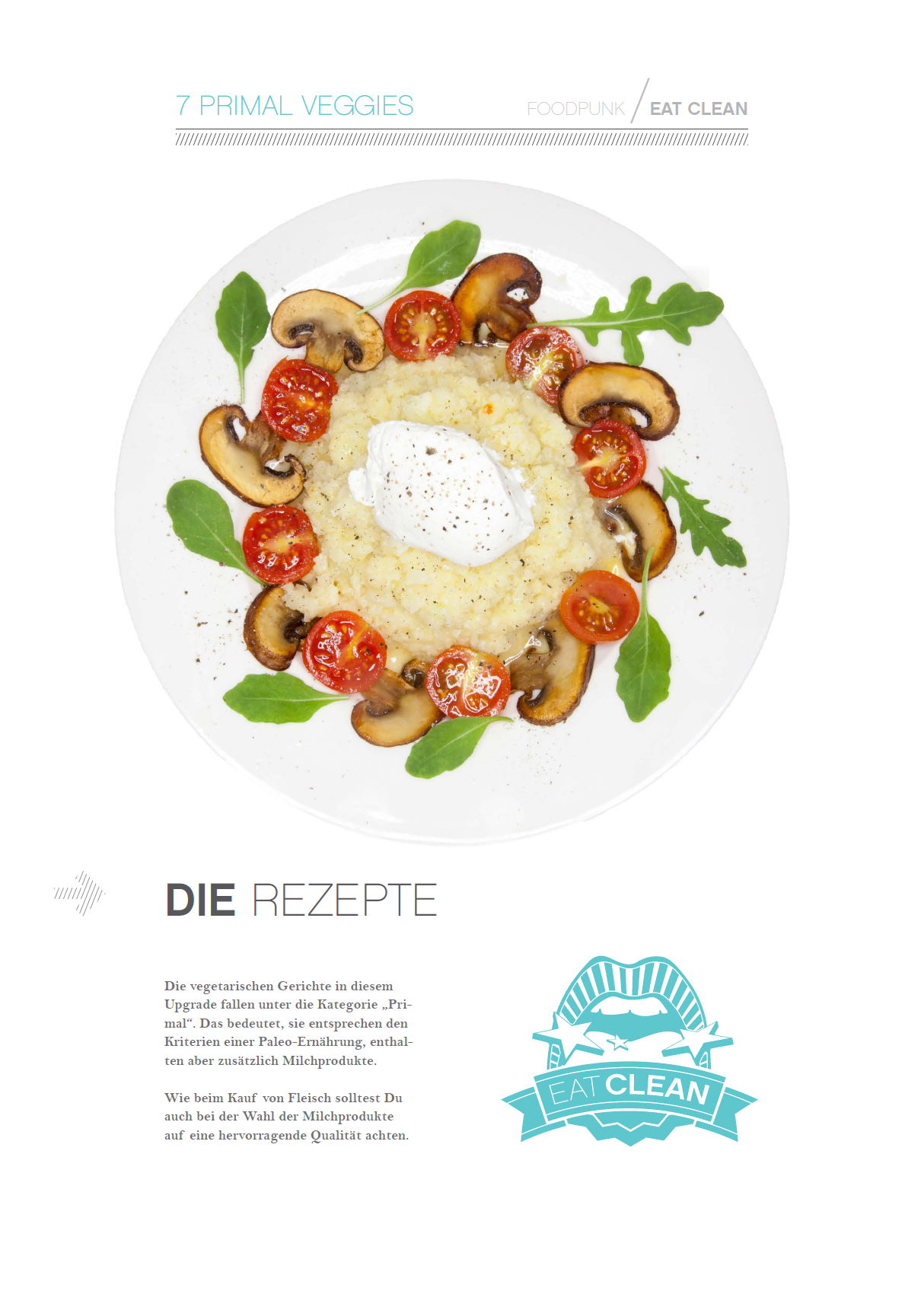 Primal Upgrade, Eat Clean 1600 kcal, 7 vegetarische Rezepte mit Milchprodukten