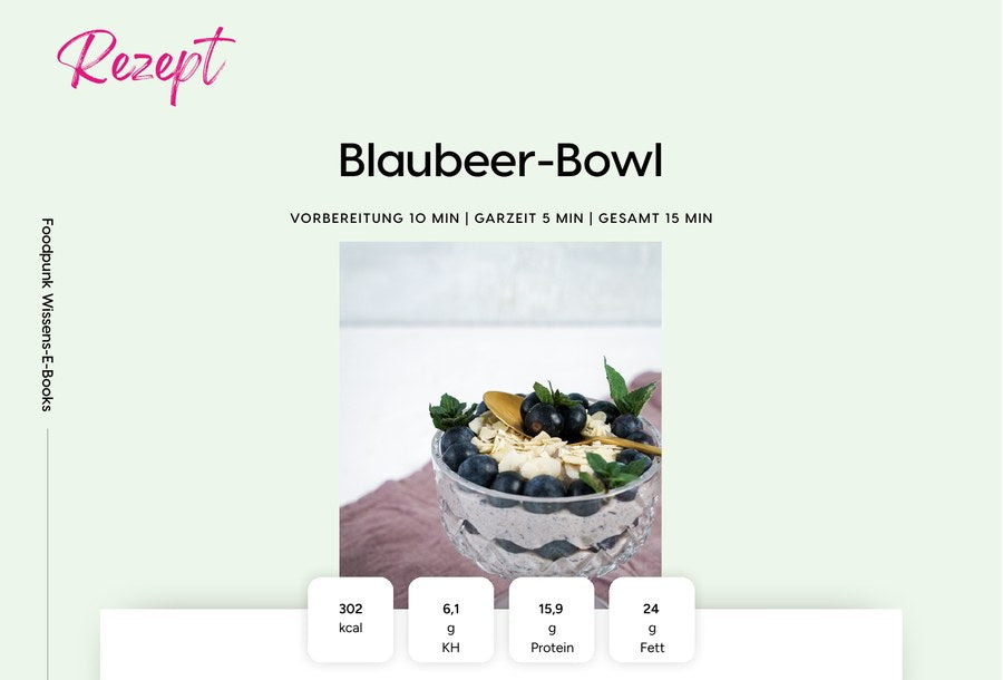 Beispiel Rezeptkarte Blaubeer-Bowl